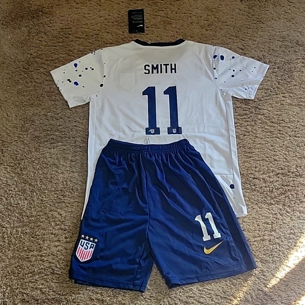 SOPHIA SMITH USWNT #11 NIKE FIFA WORLD CUP SOCCER JERSEY SHORTS KIT NWT …